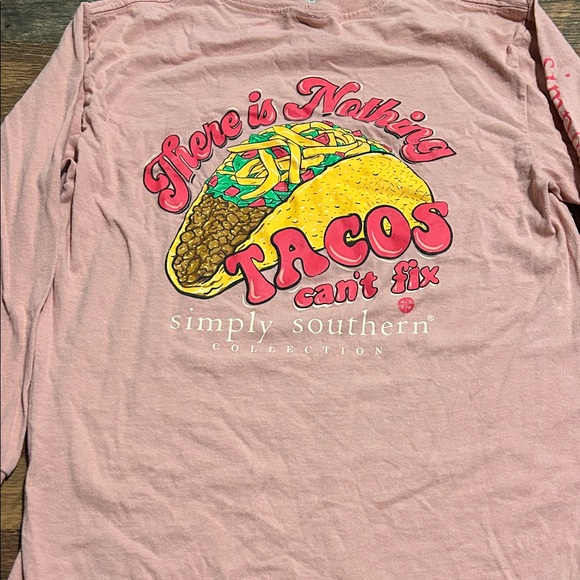 Simply Southern Pink Taco Long Sleeve Tee - Picture 1 of 1